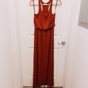 Lush burnt orange racerback maxi dress